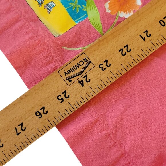 Erika Womens Coral Vacation Postcard Print Button-Up Shirt Size 2X Grandmacore - Picture 13 of 16